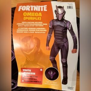 Fortnite Omega Purple kids Halloween Costume Jumpsuit with light up Mask